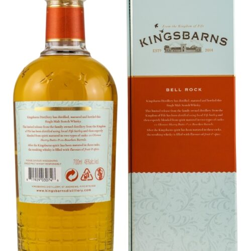 Kingsbarns - Bell Rock - Ex-Oloroso Sherry Butts & Ex-Bourbon Barrels - Limited Release - Lowland Single Malt Scotch Whisky R Kingsbarns - Bell Rock - Ex-Oloroso Sherry Butts & Ex-Bourbon Barrels - Limited Release - Lowland Single Malt Scotch Whisky