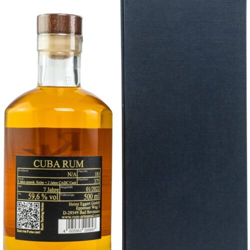Rum Artesanal - Cuba - 7 Jahre - Venezuela CADC Cask Finish - Cask #181 - 0,5l R Rum Artesanal - Cuba - 7 Jahre - Venezuela CADC Cask Finish - Cask #181 - 0,5l