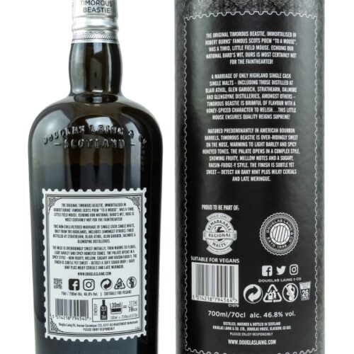 Timorous Beastie - Small Batch Release - Douglas Laing - Highland Blended Malt Scotch Whisky R Timorous Beastie - Small Batch Release - Douglas Laing - Highland Blended Malt Scotch Whisky