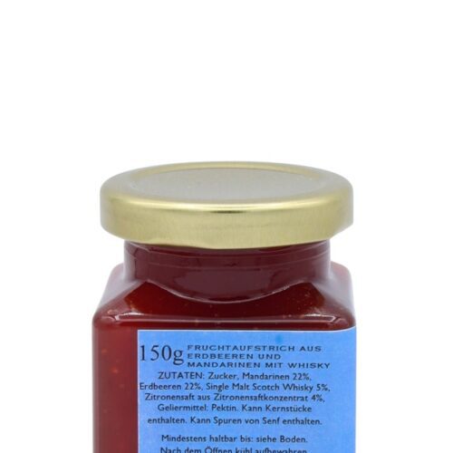 Mandarine Erdbeere - verfeinert mit 12 Years Old Glenallachie Speyside Single Malt Scotch Whisky - Whisky-Collection by Franz - Handgemachter Fruchtaufstrich - 150g