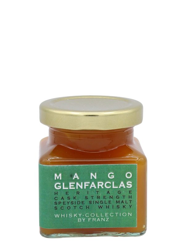 Mango - verfeinert mit Glenfarclas Heritage Cask Strength Highland Single Malt Scotch Whisky - Whisky-Collection by Franz - Handgemachter Fruchtaufstrich - 150g