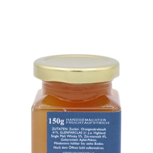 Orange Jelly - verfeinert mit 21 Years Old Glenfarclas Single Malt Scotch Whisky - Whisky-Collection by Franz - Handgemachter Fruchtaufstrich - 150g