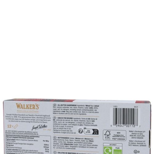 Walkers - Pure Butter Shortbread - Shortbread Fingers - 250g