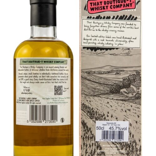 Speyside #4 23 Jahre - Batch 12 - That Boutique-y Whisky Company (TBWC) - Limited Release - Speyside Single Malt Scotch Whisky R Speyside #4 23 Jahre - Batch 12 - That Boutique-y Whisky Company (TBWC) - Limited Release - Speyside Single Malt Scotch Whisky