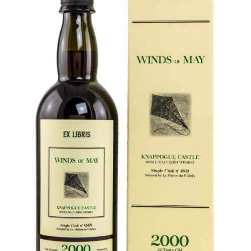 Knappogue Castle 22 Jahre - Vintage 2000 - Ex Libris Wind of May - Matured in Ruby Port Cask - Cask No. 45429 - Selected by La Maison du Whisky - Single Malt Irish Whiskey