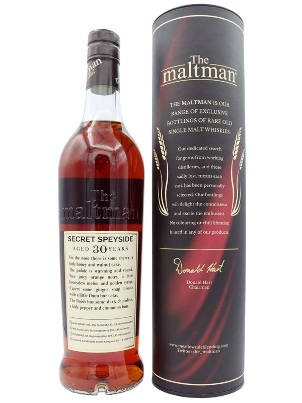 Secret Speyside Vintage 1993 - 30 Jahre - Cask No. 1888 - The Maltman - Single Malt Scotch Whisky - 5cl Sample