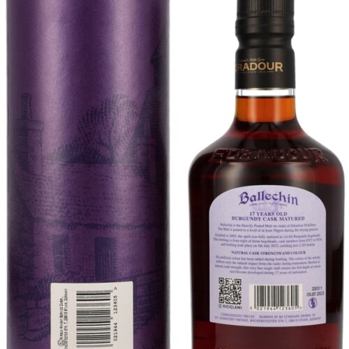 Ballechin 17 Jahre - Vintage 2004 - Heavily Peated - Matured in Burgundy Casks - Batch No. 327 to 334 - Small Batch - Highland Single Malt Scotch Whisky R Ballechin 17 Jahre - Vintage 2004 - Heavily Peated - Matured in Burgundy Casks - Batch No. 327 to 334 - Small Batch - Highland Single Malt Scotch Whisky