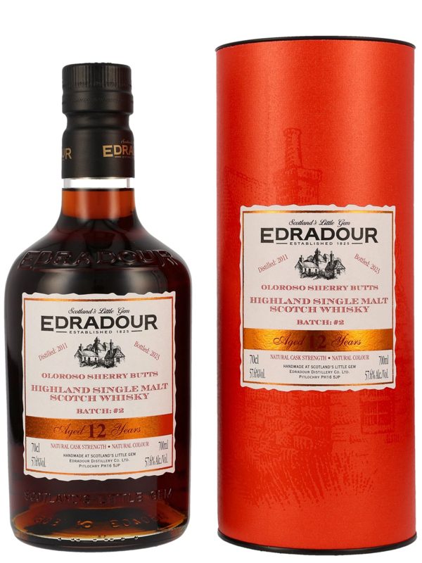 Edradour 12 Jahre – Vintage 2011 - Oloroso Sherry Butts - Batch: #2 - Highland Single Malt Scotch Whisky