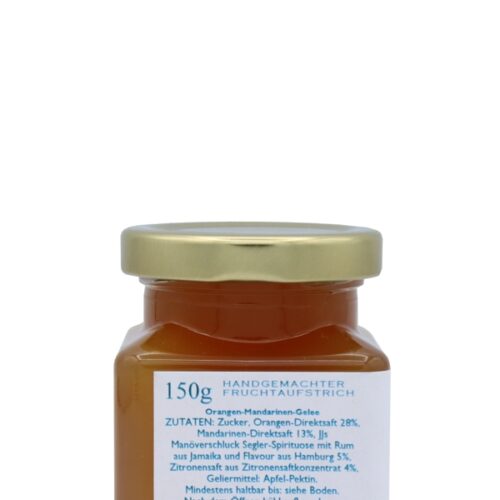 Orange-Mandarine verfeinert mit JJs Manöverschluck mit Rum aus Jamaika - Whisky-Collection by Franz - Handgemachter Fruchtaufstrich - 150g
