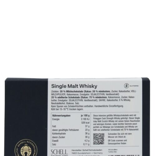 Schell Schokolade - Single Malt Whisky - gefüllt mit Finlaggan Cask Strength - 100g R Schell Schokolade - Single Malt Whisky - gefüllt mit Finlaggan Cask Strength - 100g