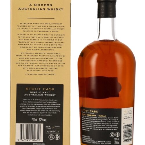 Starward Stout Cask - Vintage 2019 - Finished in Ex Stout Casks - Single Malt Australian Whisky R Starward Stout Cask - Vintage 2019 - Finished in Ex Stout Casks - Single Malt Australian Whisky