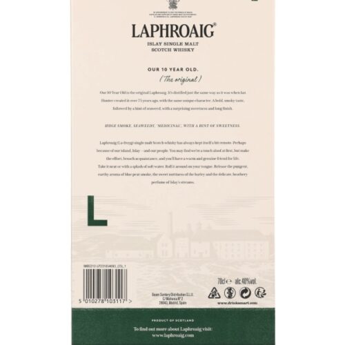 Laphroaig 10 Jahre - Geschenkset mit Glas - Islay Single Malt Scotch Whisky