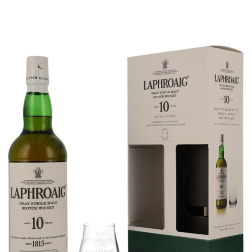 Laphroaig 10 Jahre - Geschenkset mit Glas - Islay Single Malt Scotch Whisky