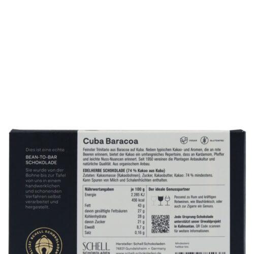 Schell Schokoladen - Cuba Baracoa - Ursprung - 50g