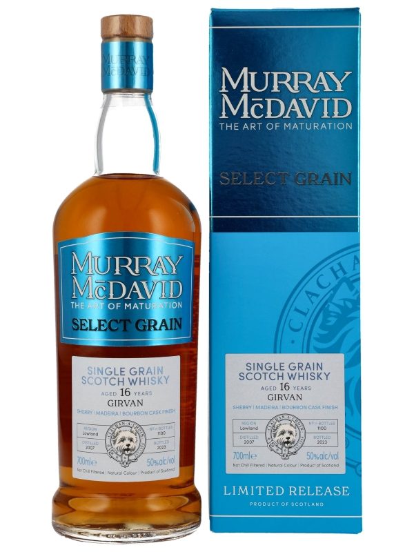 Girvan 16 Jahre - Vintage 2007 - Sherry, Madeira & Bourbon Cask Finish - Murray McDavid - Select Grain - Limited Release - Single Grain Scotch Whisky Girvan 16 Jahre - Vintage 2007 - Sherry, Madeira & Bourbon Cask Finish - Murray McDavid - Select Grain - Limited Release - Single Grain Scotch Whisky
