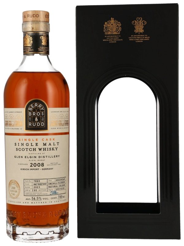 Glen Elgin - Vintage 2008 - Knaz Truebetskvoy Finish - Single Cask - Berry Bros. & Rudd - Exclusively for Kirsch Import - Germany - Speyside Single Malt Scotch Whisky Glen Elgin - Vintage 2008 - Knaz Truebetskvoy Finish - Single Cask - Berry Bros. & Rudd - Exclusively for Kirsch Import - Germany - Speyside Single Malt Scotch Whisky
