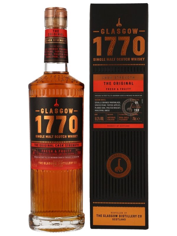 1770 Glasgow - The Original - Fresh and Fruity - First Fill Ex-Bourbon Casks & Finished in Virgin Oak - Batch No. 01 - Cask Strength - Lowland Single Malt Scotch Whisky
