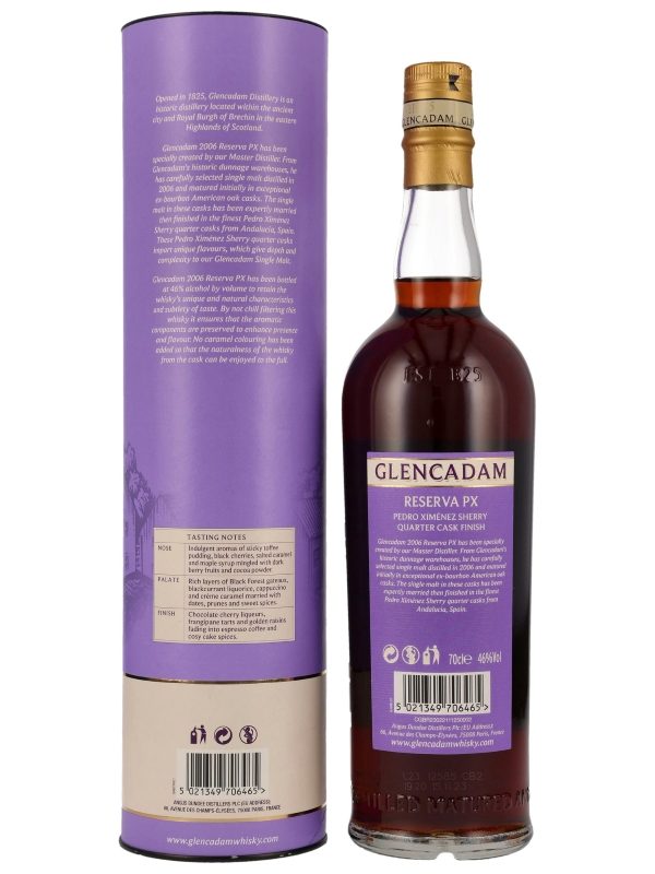 Glencadam 17 Jahre - Reserva PX - Pedro Ximénez Sherry Quarter Cask Finish - Limited 2006 Edition - Highland Single Malt Scotch Whisky