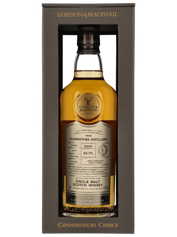 Glenrothes 16 Jahre - Vintage 2007 - Refill Sherry Butt No. 17602003 - Batch 23/137 - Connoisseurs Choice - Cask Strength - New Range - Gordon & MacPhail - Single Malt Scotch Whisky