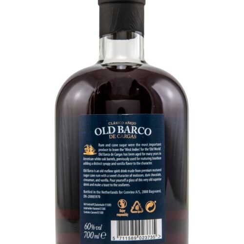 Old Barco - Clásico Añejo de Cargas - Aged in Premium Oak Barrels - Specially Bottled for Seafarers - Gran Reserva - Spirit Drink R Old Barco - Clásico Añejo de Cargas - Aged in Premium Oak Barrels - Specially Bottled for Seafarers - Gran Reserva - Spirit Drink