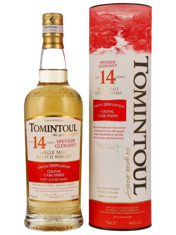 Tomintoul 14 Jahre - Cognac Cask Finish - Limited 2009 Edition - Speyside Single Malt Scotch Whisky Tomintoul 14 Jahre - Cognac Cask Finish - Limited 2009 Edition - Speyside Single Malt Scotch Whisky