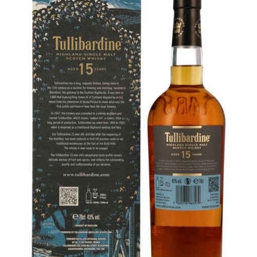 Tullibardine 15 Jahre - Highland Single Malt Scotch Whisky - neue Ausstattung R Tullibardine 15 Jahre - Highland Single Malt Scotch Whisky - neue Ausstattung