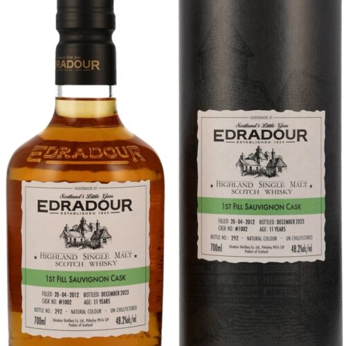 Edradour 11 Jahre – Vintage 2012 - 1st Fill Sauvignon Cask - Cask No. #1002 - Highland Single Malt Scotch Whisky