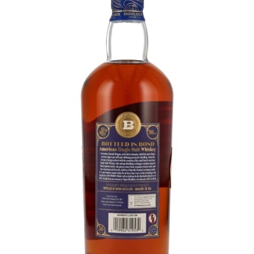 Boulder Spirits - Bottled in Bond - White Oak Barrels - American Single Malt Whiskey R Boulder Spirits - Bottled in Bond - White Oak Barrels - American Single Malt Whiskey