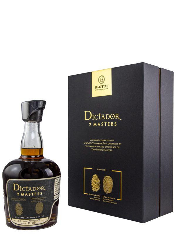 Dictador 2 Masters 40 Jahre - Vintage 1979/1982 - Barton - American Oak Whisky Finish - Batch 79-461 und 82-208 – Columbian Aged Rum