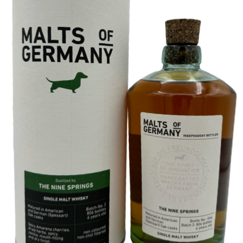 6DE64D3F-CEA8-4BA0-84D0-D88D2F777825 The Nine Springs - Malts of Germany - Batch 2 - American and German Spessart Oak - Single Malt Whisky - 5cl Sample