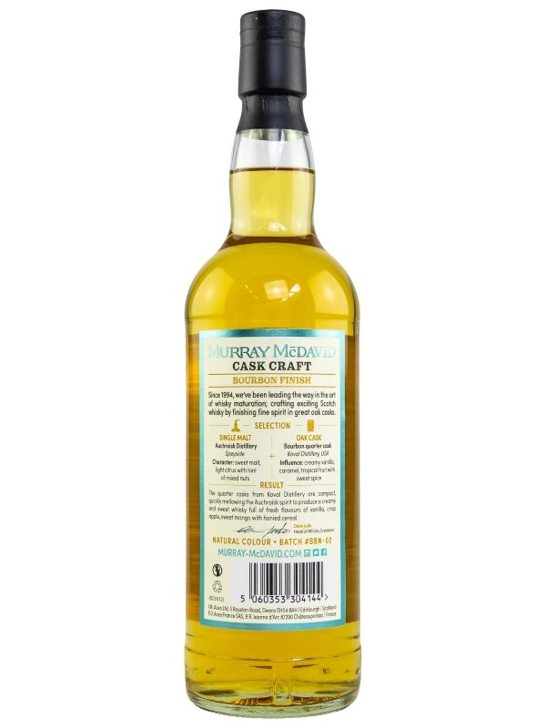 Auchroisk - Bourbon Finish - Batch #BBN-02 - Murray McDavid - Cask Craft - Speyside Single Malt Scotch Whisky R Auchroisk - Bourbon Finish - Batch #BBN-02 - Murray McDavid - Cask Craft - Speyside Single Malt Scotch Whisky