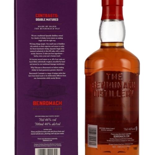 Benromach 12 Jahre - Vintage 2011 - Contrasts: Double Matured - Bordeaux Wine Cask Finish - Speyside Single Malt Scotch Whisky