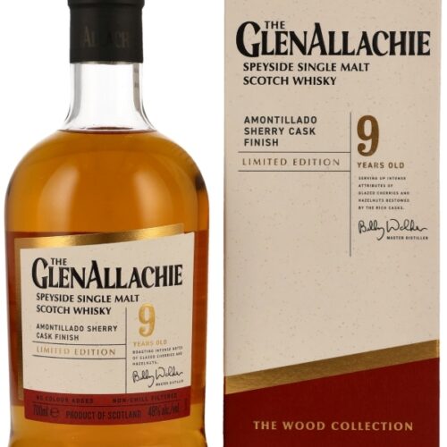 Glenallachie 9 Jahre - Amontillado Sherry Cask Finish - The Wood Collection - Limited Edition - Speyside Single Malt Scotch Whisky Glenallachie 9 Jahre - Amontillado Sherry Cask Finish - The Wood Collection - Limited Edition - Speyside Single Malt Scotch Whisky