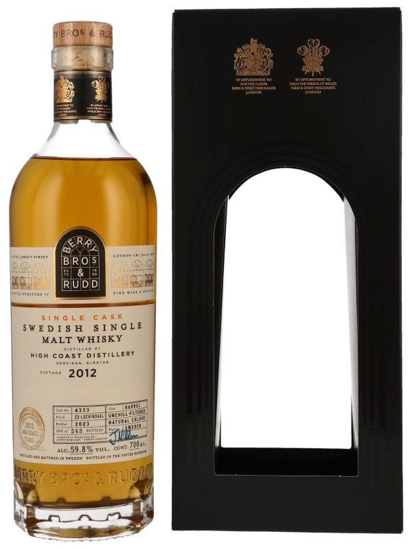 High Coast Distillery - Vintage 2012 - Ex-Lochindall Finish - Barrel Cask No. 4333 - Single Cask - Berry Bros. & Rudd - Swedish Single Malt Whisky