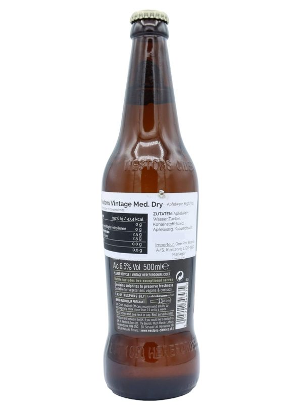 Westons Cider - Medium Dry Vintage - 6,5% - Apple Cider - 0,5l_R Westons Cider - Medium Dry Vintage - 6,5% - Apple Cider - 0,5l