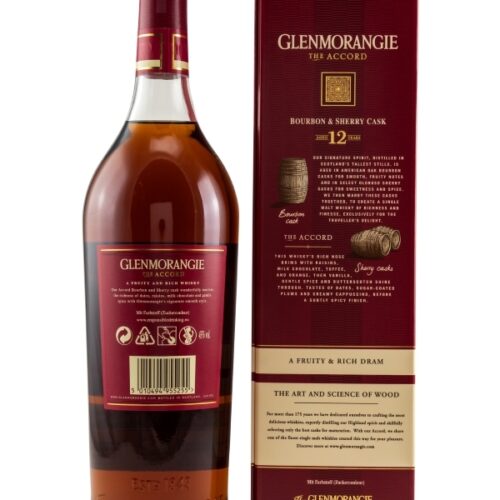 Glenmorangie 12 Jahre - The Accord - Bourbon & Oloroso Sherry Casks - Traveler’s Exclusive - Highland Single Malt Scotch Whisky R Glenmorangie 12 Jahre - The Accord - Bourbon & Oloroso Sherry Casks - Traveler’s Exclusive - Highland Single Malt Scotch Whisky