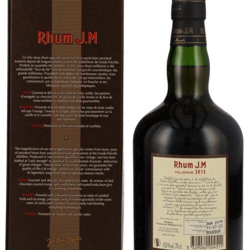 Rhum J.M - 2013 - Rhum Vieux Agricole Millésimé Martinique
