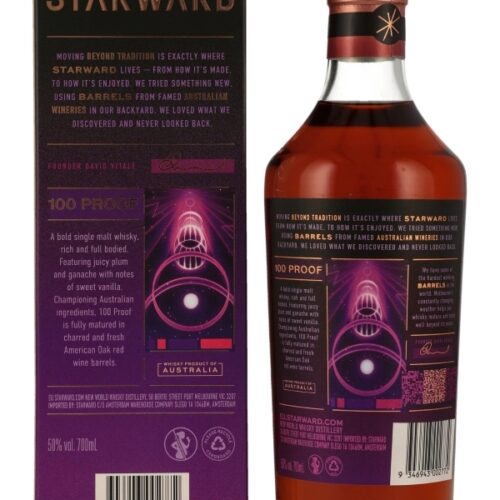 Starward 100 Proof - American Oak Red Wine Barrels - Single Malt Whisky - neue Ausstattung