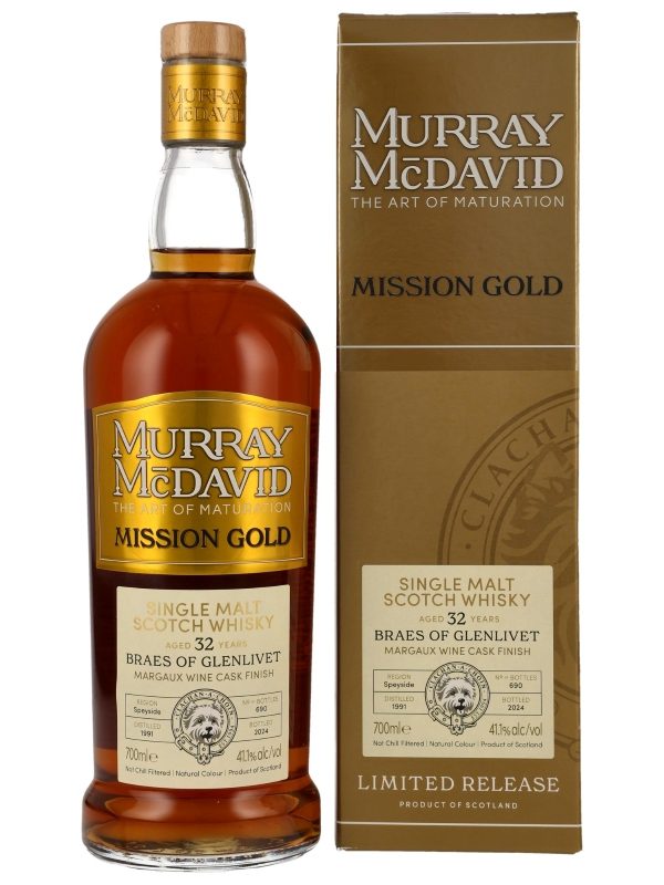 Braes of Glenlivet 32 Jahre - Vintage 1991 - Margaux Wine Cask Finish - Murray McDavid - Mission Gold - Limited Release - Speyside Single Malt Scotch Whisky