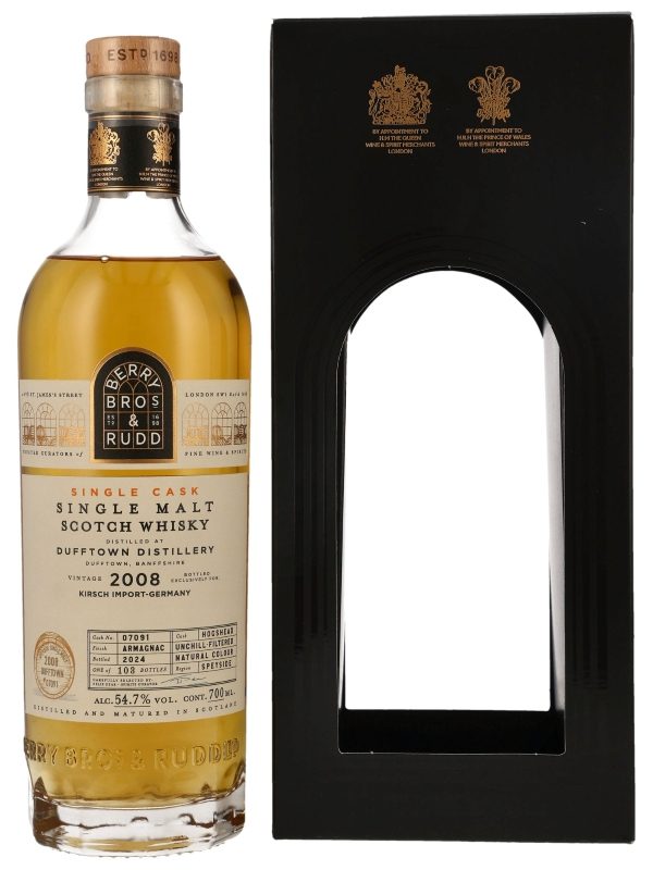 Dufftown - Vintage 2008 - Hogshead Cask No. 07091 - Single Cask - Kirsch-Import Germany - Berry Bros. & Rudd - Speyside Single Malt Scotch Whisky 1 Dufftown - Vintage 2008 - Hogshead Cask No. 07091 - Single Cask - Kirsch-Import Germany - Berry Bros. & Rudd - Speyside Single Malt Scotch Whisky