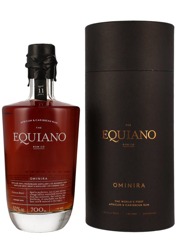 Equiano 11 Jahre - Ominira - Vintage 2010 - African & Caribbean Blend Rum mit Tube