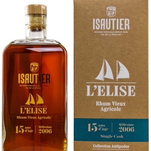 Isautier 15 Jahre - Vintage 2006 - L' Elise - Single Cask - Collection Antipodes - Rhum Vieux Traditionnel - Rhum de la Réunion Isautier 15 Jahre - Vintage 2006 - L' Elise - Single Cask - Collection Antipodes - Rhum Vieux Traditionnel - Rhum de la Réunion