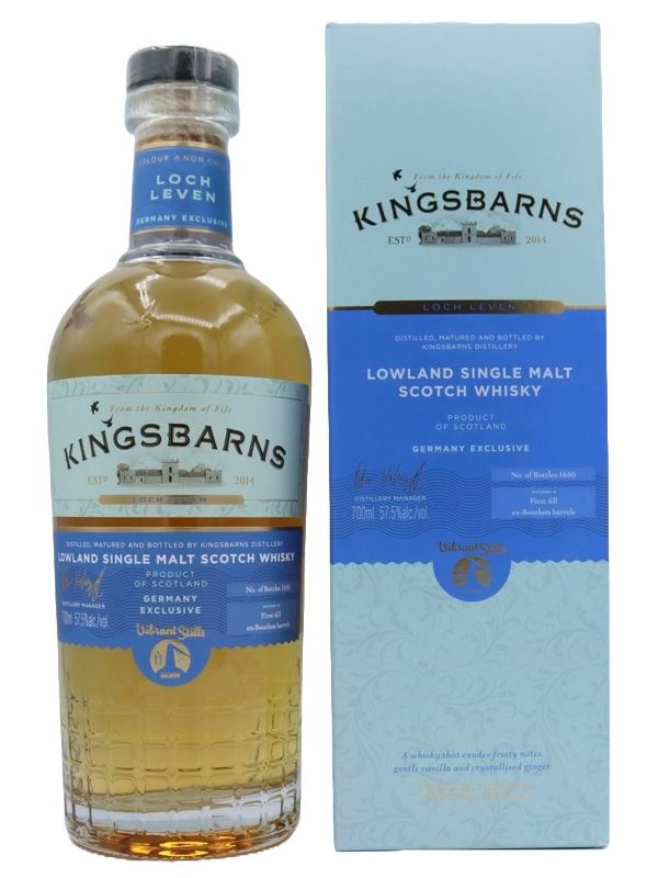 Kingsbarns - Loch Leven - First Fill Ex-Bourbon Barrels - Germany Exclusive - Lowland Single Malt Scotch Whisky Kingsbarns 7 Jahre - Loch Leven - First Fill Ex-Bourbon Barrels - Germany Exclusive - Lowland Single Malt Scotch Whisky