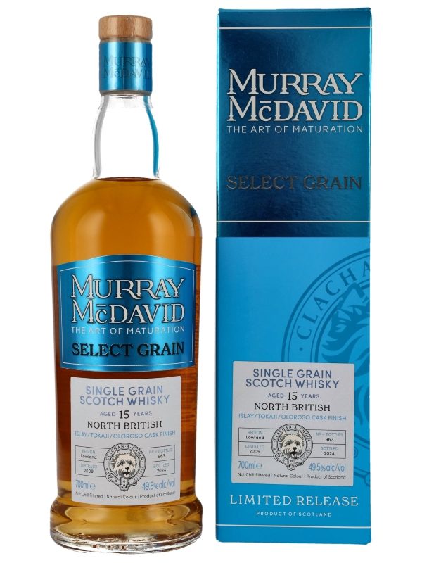 North British 15 Jahre - Vintage 2009 - IslayTokajiOloroso Cask Finish - Murray McDavid - Select Grain - Limited Release - Lowlands Single Grain Scotch Whisky North British 15 Jahre - Vintage 2009 - Islay/Tokaji/Oloroso Cask Finish - Murray McDavid - Select Grain - Limited Release - Lowlands Single Grain Scotch Whisky