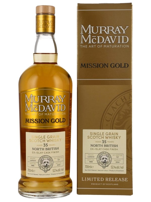North British 35 Jahre - Vintage 1988 - Ex-Islay Cask Finish - Murray McDavid - Mission Gold - Lowlands Single Grain Scotch Whisky North British 35 Jahre - Vintage 1988 - Ex-Islay Cask Finish - Murray McDavid - Mission Gold - Lowlands Single Grain Scotch Whisky