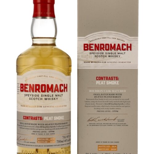 Benromach 9 Jahre - Vintage 2014 - Contrasts: Peat Smoke - Bourbon Cask Matured - Small Batch - Speyside Single Malt Scotch Whisky