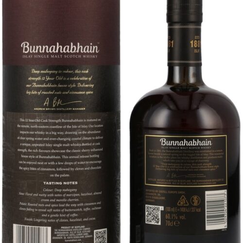 Bunnahabhain 12 Jahre - 2023 Edition - Cask Strength - Small Batch Distilled - Islay Single Malt Scotch Whisky R Bunnahabhain 12 Jahre - 2023 Edition - Cask Strength - Small Batch Distilled - Islay Single Malt Scotch Whisky
