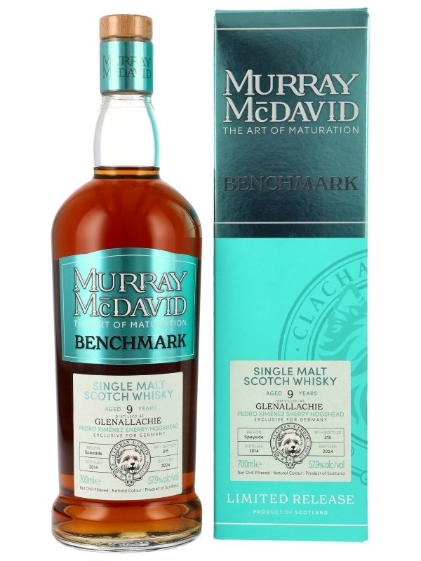 Glenallachie 9 Jahre - Vintage 2014 - Pedro Ximénez Sherry Hogshead - Cask #9900240 - Murray McDavid - Benchmark - Exclusive for Germany - Limited Release - Single Malt Scotch Whisky Glenallachie 9 Jahre - Vintage 2014 - Pedro Ximénez Sherry Hogshead - Cask #9900240 - Murray McDavid - Benchmark - Exclusive for Germany - Limited Release - Single Malt Scotch Whisky