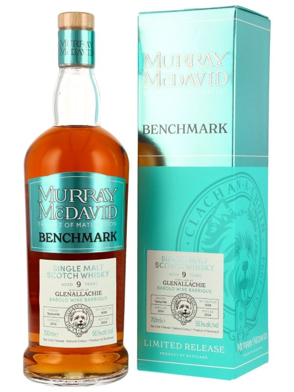 Glenallachie 9 Jahre - Vintage 2014 - Barolo Wine Barrique - Murray McDavid - Benchmark - Limited Release - Single Malt Scotch Whisky Glenallachie 9 Jahre - Vintage 2014 - Barolo Wine Barrique - Murray McDavid - Benchmark - Limited Release - Single Malt Scotch Whisky