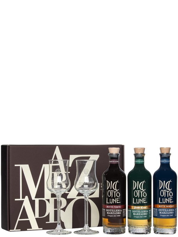 Marzadro - Collezione Riserva - Grappa - 3 x 20 cl incl. 2 Gläser - Geschenkbox Marzadro - Collezione Riserva - Grappa - 3 x 20 cl incl. 2 Gläser - Geschenkbox